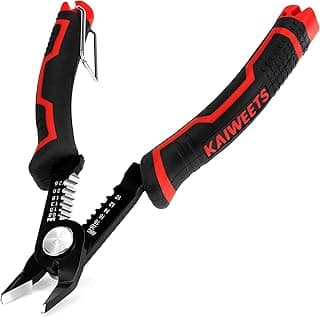 KAIWEETS Wire Cutters 6-Inch Flush cutter with Supplementary Stripping, Cutting Pliers, Handy and Slim Diagonal Cutters, Side Cutting Pliers, Sharp Snip, Safety Lock