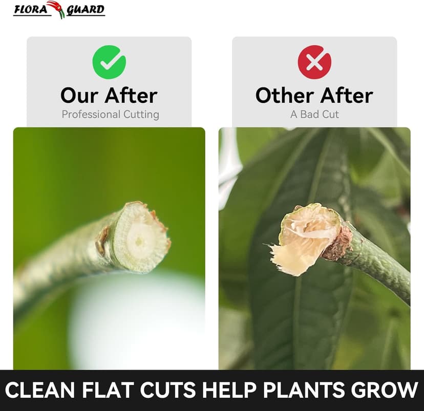 FLORA GUARD Bypass Pruning Shears, Garden Shears Heavy DutyTree Trimmers & Garden Clippers with Ergonomic Handle, Ideal Hand Pruners for Gardening, Shrubs & Branch Cutting.（HC202）