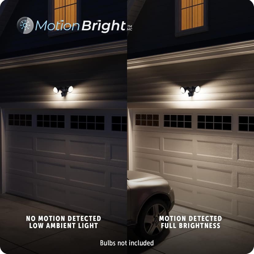 Globe Electric 17000140 180-Degree 240 W Twin Head Black Hardwired Motion Sensor Security Flood Light with MotionBright