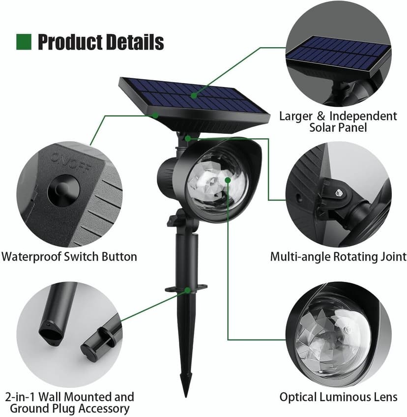 Colorful Solar Christmas RGB Star Projector Outdoor LED Xmas Moving Light Landscape Xmas Decor Lamp Christmas Moving Party Light