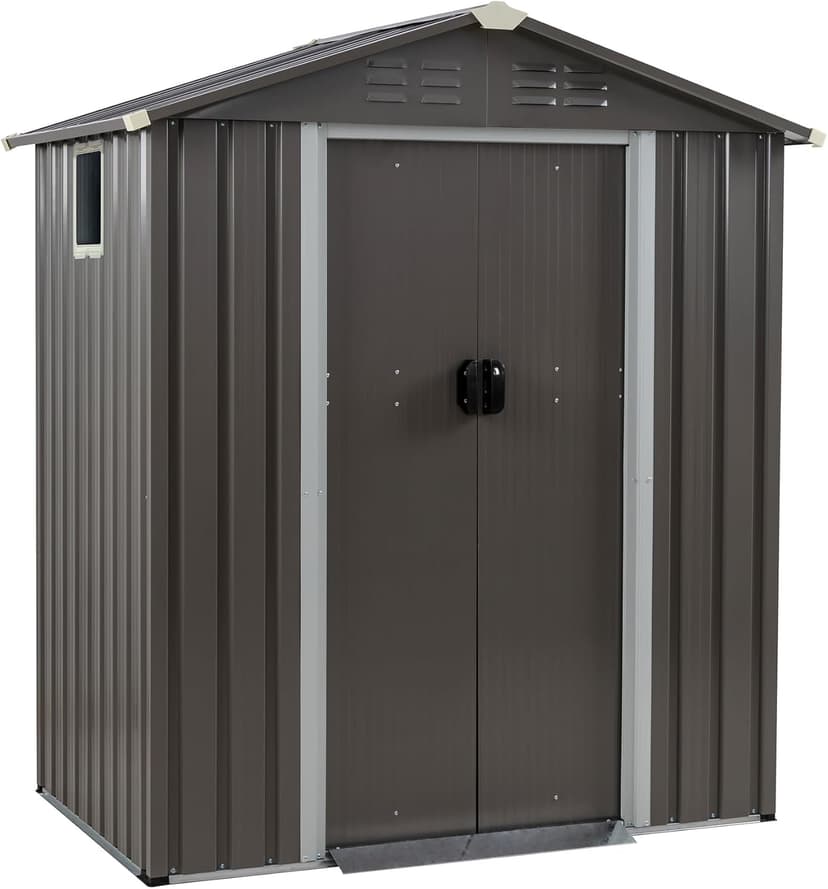 JY QAQA 5x3 FT Metal Outdoor Garden Storage Shed,Waterproof Metal Garden Sheds with Window and Lockable Double Door,Weather Resistant Steel Tool Storage House Shed for,Garden,Patio,Lawn