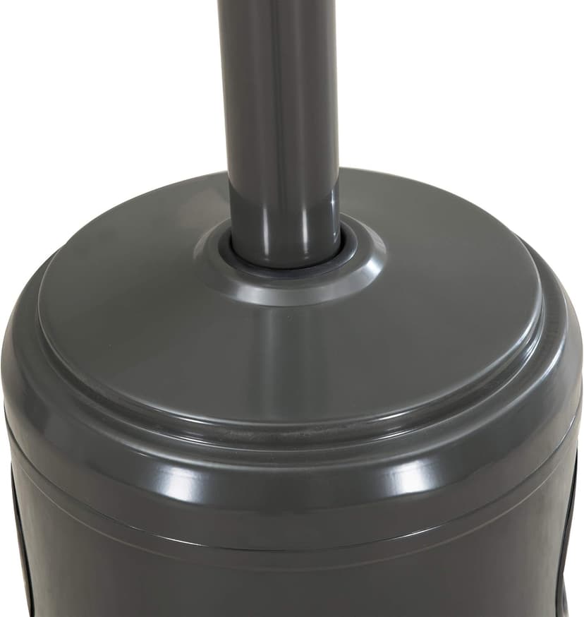 Sunjoy 47,000 BTU Avanti Outdoor Portable Propane Heater for Patio and Garden with Safety Auto Shut Off Valve and Wheels, Gray