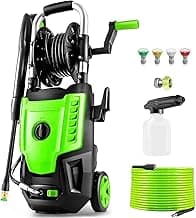 4800 PSI Electric Pressure Washer- 4.0 GPM High Power Washer with 33FT Hose Reel M22-14mm, 4 Nozzles and Foam Cannon, powerwashers for Home, Cars, Fences, Patio, 2025 Upgraded (Green)