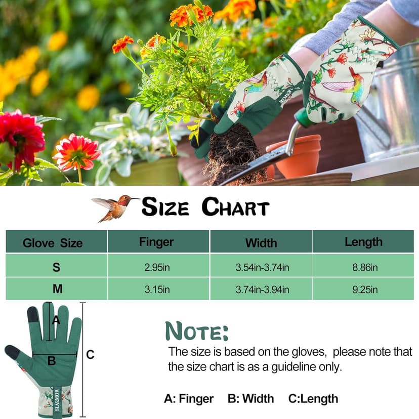 Leather-Gardening-Gloves for Women -Thorn-Proof Work-Gloves for Weeding, Digging, Planting,Pruning Yard garden Gloves