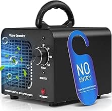 Ozone Generator 60000mg/h, High Capacity Ozone Machine, Odor Eliminator for Home, Car, Smoke, Pets, O3 Air Purifier Deodorizes 6,000 Square Feet (Black)