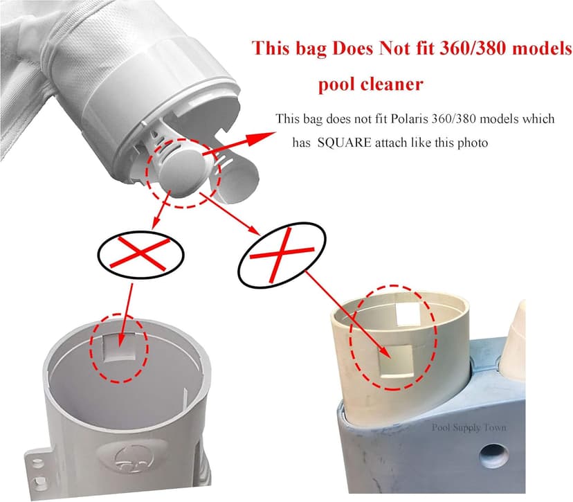 ATIE K13 Pool Cleaner All Purpose Bag with Zipper Enclosure Replacement for Polaris 280, 480 Pool Cleaner Zippered All Purpose K13 (2 Pack)