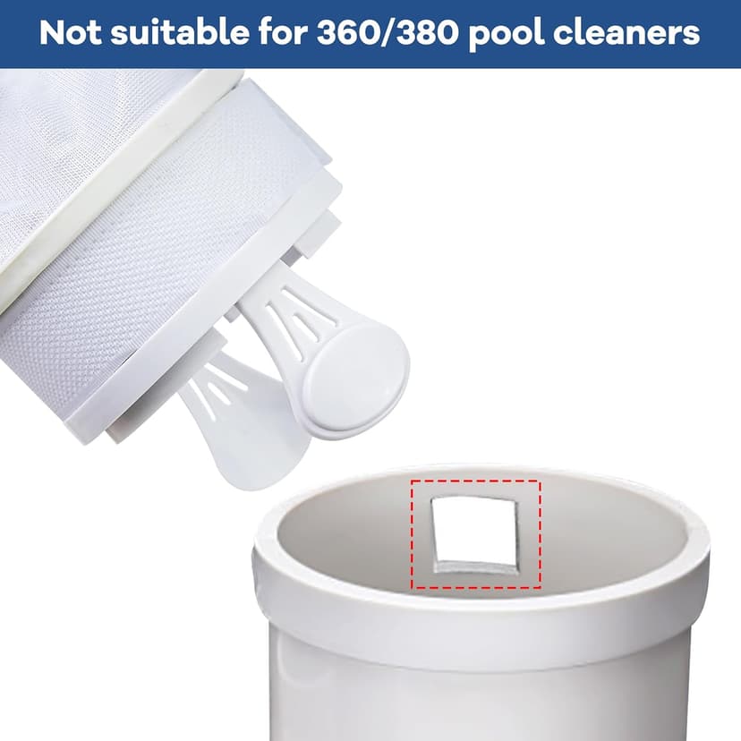 Pool Cleaner Bags, 4 Pack Pool Sweep Bag, Nylon Mesh Pool Vacuum Bag Replacement, All Purpose Bag with Zipper Enclosure, Pool Spa Part Fits Polaris 280, 480, Durable Filter Bag for K13, K16
