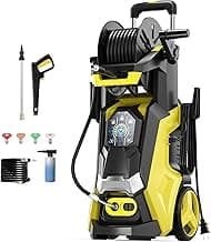 Electric Pressure Washer 5000PSI-Max 3.6GPM Power Washer Touch Screen Adjustable Pressure,4 Nozzles and 500ml Foam Cannon Power Washer Cleaning for Patio Yellow
