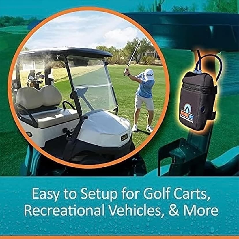 EXTREMEMIST Portable Misting System - 4 Mist Nozzles | Easy to Setup | 16 ft. Mist Line for Outdoor Patios, Golf Carts, Greenhouses, Canopy, Decks & More - Cools The air up to 30°F (17°C)!