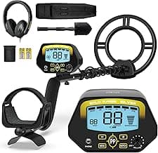 SAKOBS Metal Detector for Adults - High Accuracy Metal Detector with Discrimination Mode & Distinctive Audio Prompt and LCD Display Waterproof Search Coil for Treasure Hunting Beginners Professionals