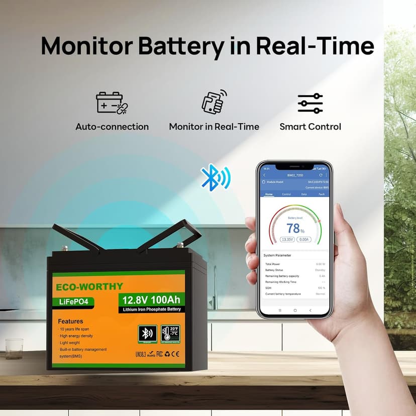 ECO-WORTHY 1000W 4KWH Solar Wind Power Kit: 400W Wind Turbine + 6pcs 100W Solar Panel + 2pcs 12V 100Ah Lithium Battery + 24V 3000W Inverter for Home/RV/Boat/Farm/Street Light and Off-Grid Appliances