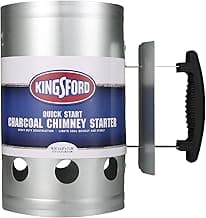 Kingsford Heavy Duty Deluxe Charcoal Chimney Starter | BBQ Chimney Starter for Charcoal Grill and Barbecues, Compact Easy to Use Chimney Starters and BBQ Grill Tools, Silver