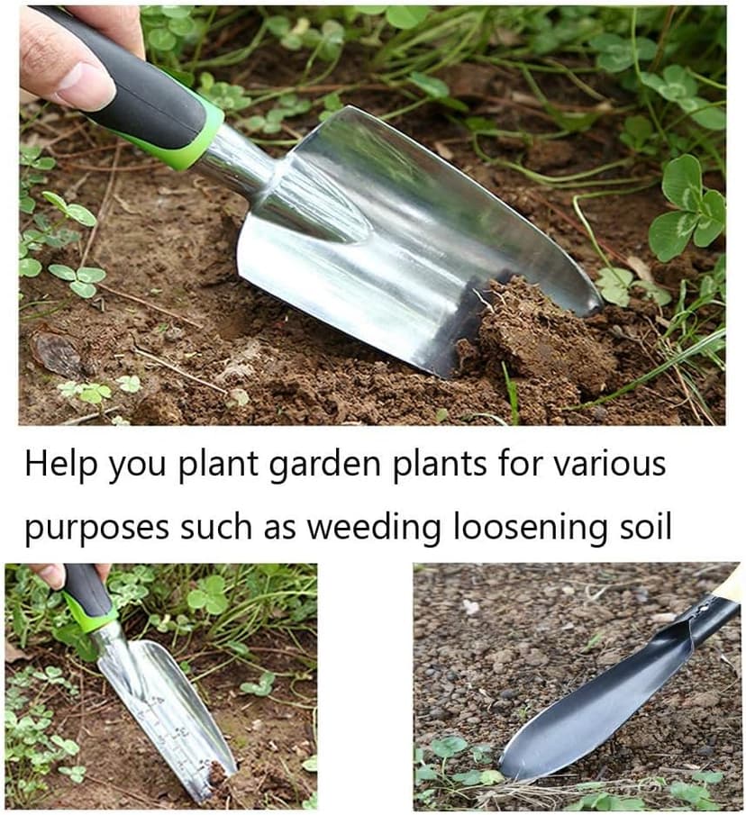 Garden Trowel & Hand Wide Shovel Pointed with Soft Rubberized Non-Slip Ergonomic Handle for Planting, Transplanting, Weeding, Moving and Smoothing Soil - Gardening Gift (Style 1)
