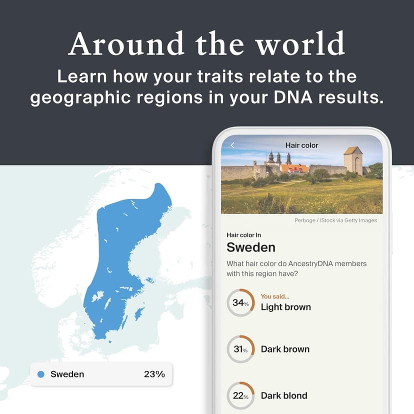 AncestryDNA + Traits Genetic Test Kit: Personalized Genetic Traits, DNA Ethnicity Test, Origins & Ethnicities, Complete DNA Test, Ancestry Reports
