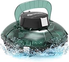 Cordless Robotic Pool Vacuum Cleaner - Powerful Suction & Transparent Design for Effortless Cleaning of Above Ground Pools up to 645 Sq. Ft