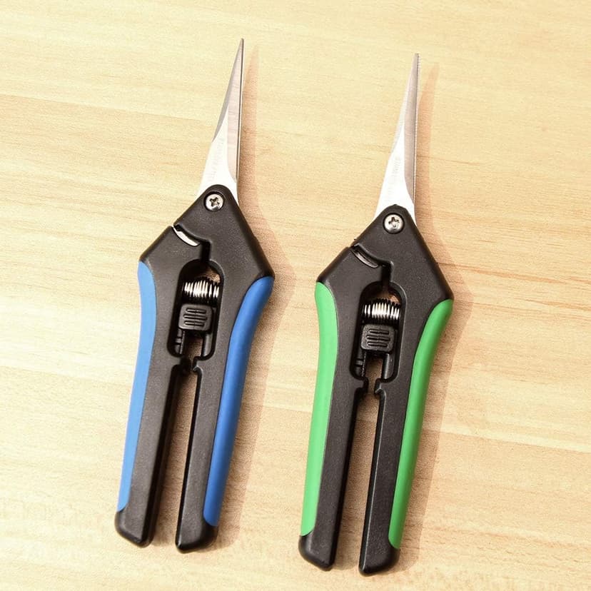 LDK 2Pack Straight Blade and Curved Blade Gardening Hand Pruner, Pruning Snip Pruning Shears, Garden Trimming Scissors with Stainless Steel Blades
