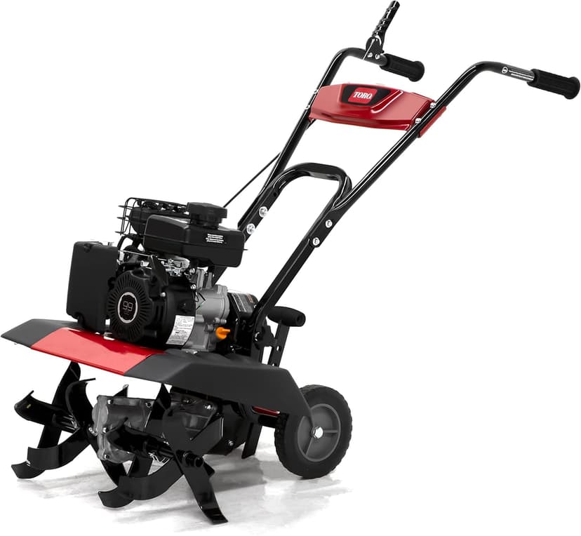 Toro Compact Front Tine Tiller, 99cc 4-Cycle Engine, 11, 16 or 21 Inch Adjustable Tilling Width, 11" Max Tilling Depth, Removable Side Shields, Model: 58604