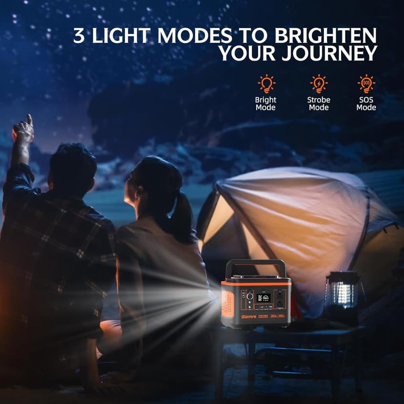 Portable Power Station, 297Wh Backup Lithium Battery Generator with 600W AC Output and 100W Fast Charging, Solar Generator for Outdoors Camping, Travel Emergency, Home Blackout