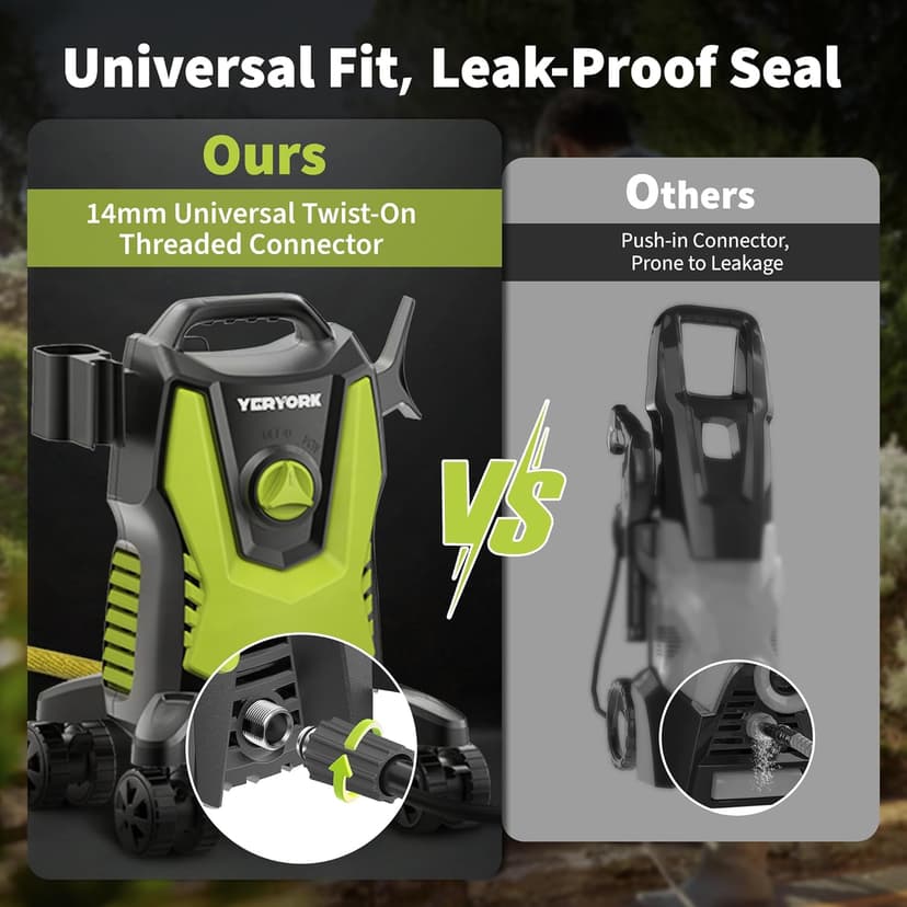 Electric Pressure Washer, 3500 PSI 2.4 GPM Power Washer with Anti-Tipping Technology, 4 Quick Connect Nozzles, Foam Cannon, Stainless Steel Lance, High Pressure Washer for Cars/Fences/Driveways/Patios