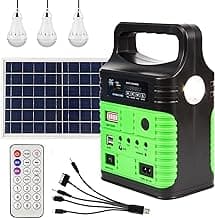 Portable Power Station,Solar Generator with Panels included,LiFePO4 Lithium Battery Pack Small Solar Powered Generator with DC/USB Outlets,LED Flashlight for Home Use,Outdoor Camping Quiet(Green)