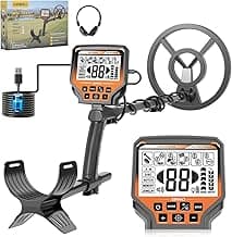 OMMO Metal Detector for Adults & Kids, 10" IP68 Waterproof Gold Detector with 6 Modes, Adjustable Stem & Headphones - 1800mAh USB C Rechargeable for Beach, Parks & Underwater Treasure Hunting