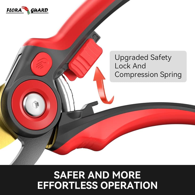 FLORA GUARD Bypass Pruning Shears, Garden Shears Heavy Duty Tree Trimmers & Garden Clippers with Ergonomic Handle, Ideal Hand Pruners for Gardening, Shrubs & Branch Cutting.（HC177）
