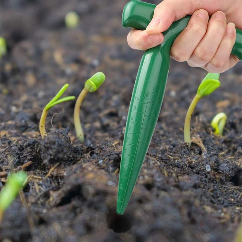 4 Pack Garden Hand Planter Seeder Tool Adjustable Plant Sow Traditional Sets, Sowing Seeds Dispenser, Seedlings Dibber and Widger