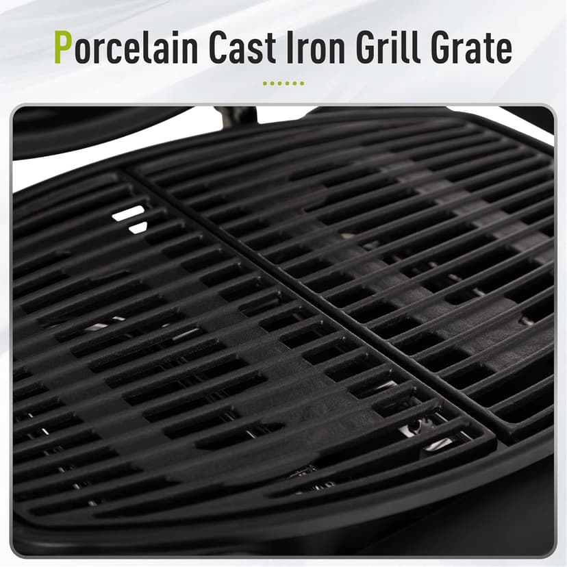 MFSTUDIO 4 Burners Propane Gas Grill and Griddle Combo with Searing Side Burner, 2 in 1 Griddle Grill and Porcelain-Enameled Cast Iron Grates, 46,700 BTU Outdoor Cooking Barbecue Grill, Black