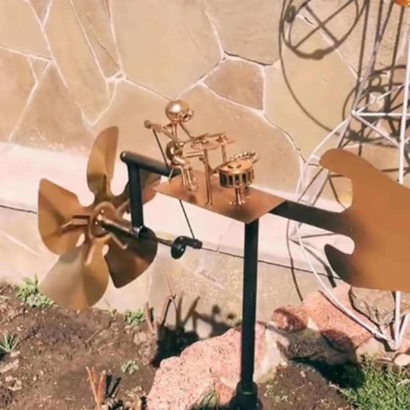 Metal Drummer Windmill Garden Decor, Percussionist Music Figurine, Wind-Powered Art Sculpture for Yard, Patio