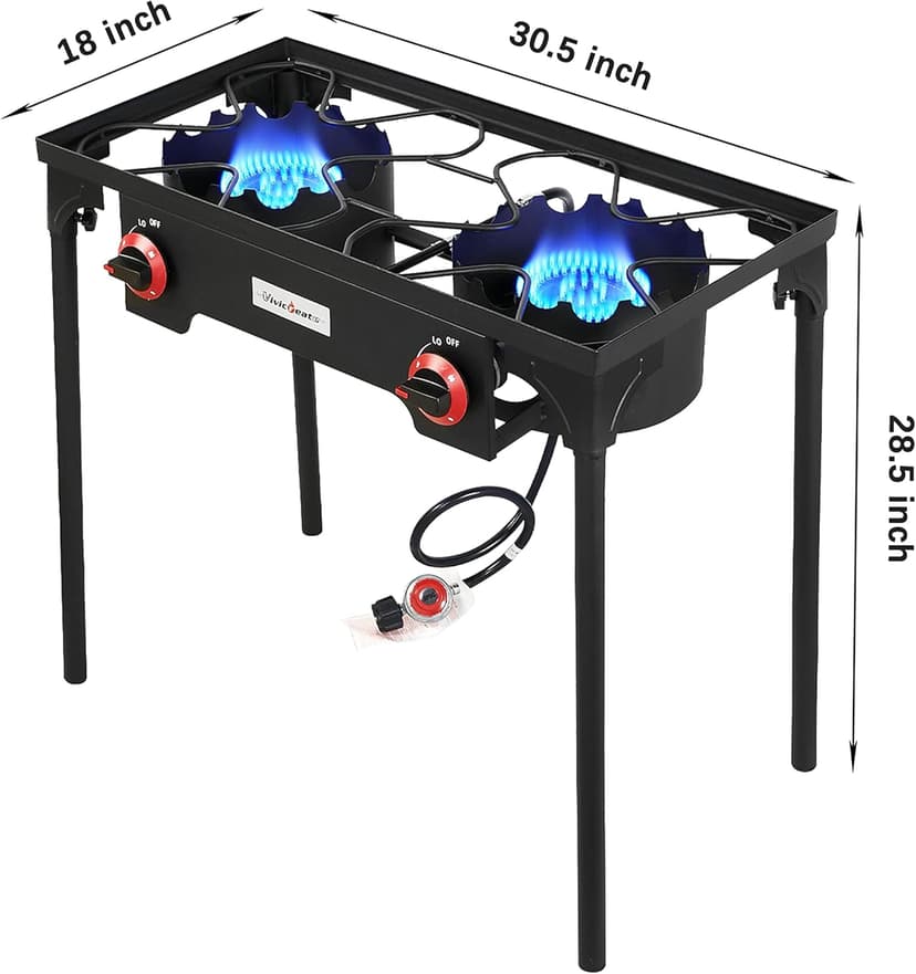 Vivicreate Propane Gas 20 PSIG high pressure regulator outdoor camping camp garden BBQ grill stove burner