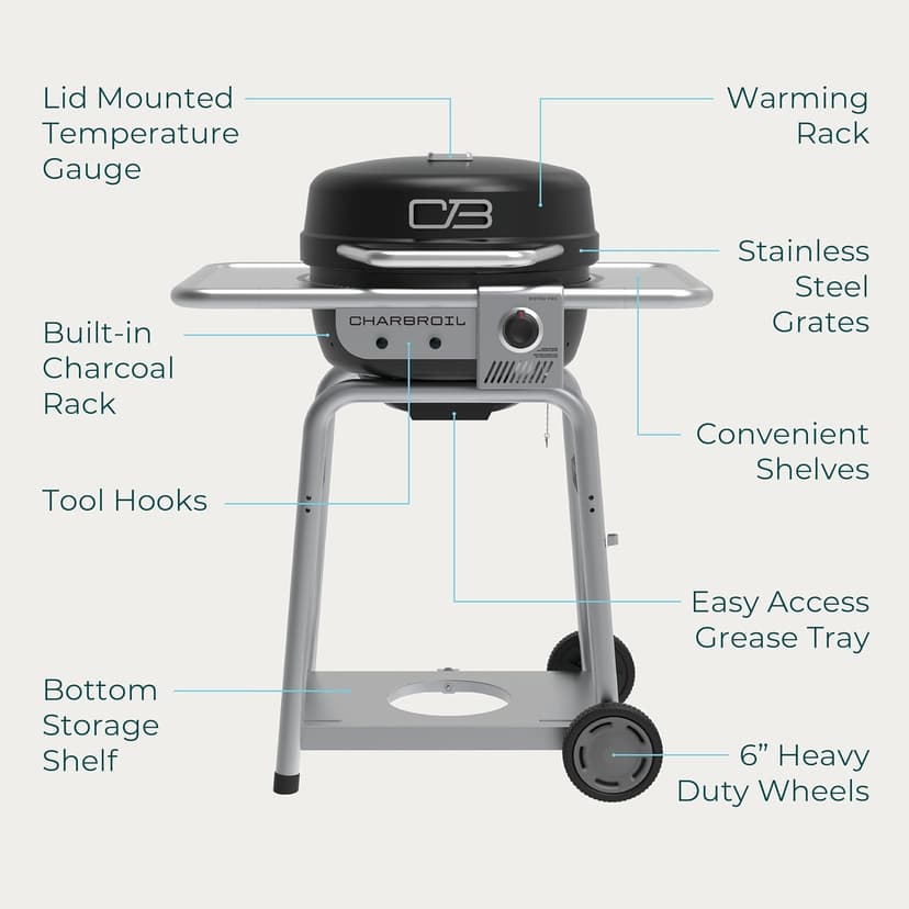 Charbroil Bistro Pro™ Gas Grill for Small Spaces and Patios, Black