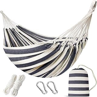 INNO STAGE Double Hammock - 2 Persons Portable Hanging Camping Bed, Blue, 118.3"L x 63"W, 350Lbs Capacity, Polyester, Supports Up to 350 lbs