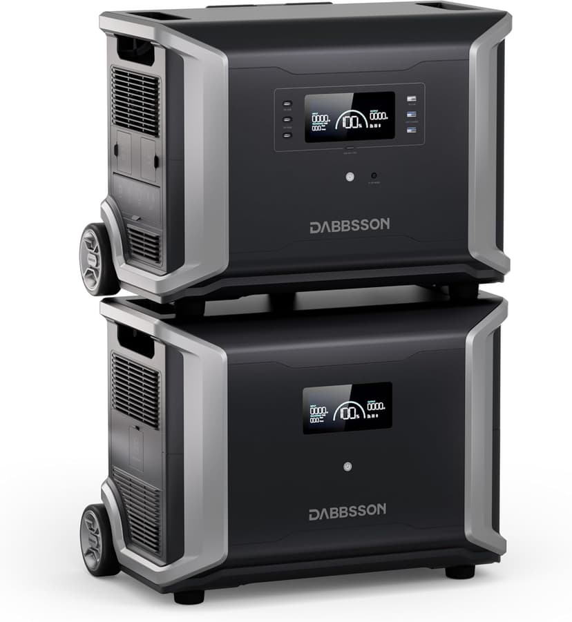 Dabbsson DBS3500 Portable Power Station with DBS5300B Extra Battery, Expand Capacity of Battery Generator from 3430Wh to 8750Wh, Solar Generator for Outdoor Camping, Home Backup, Emergency, RV