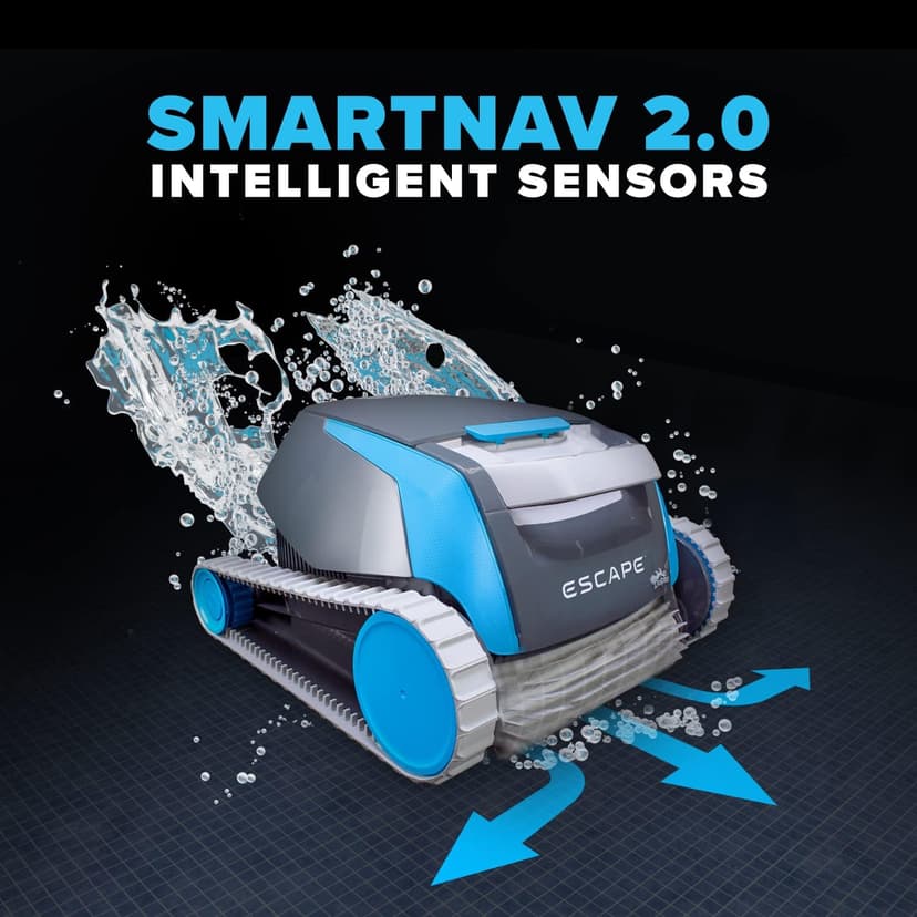 Dolphin Escape Robotic Pool Cleaner (2024 Model) — Massive Top-Loading Filter, Dual Motors, HyperBrush, HyperGrip Tracks, Smart Navigation — for Above Ground & In-Ground Pools up to 33ft