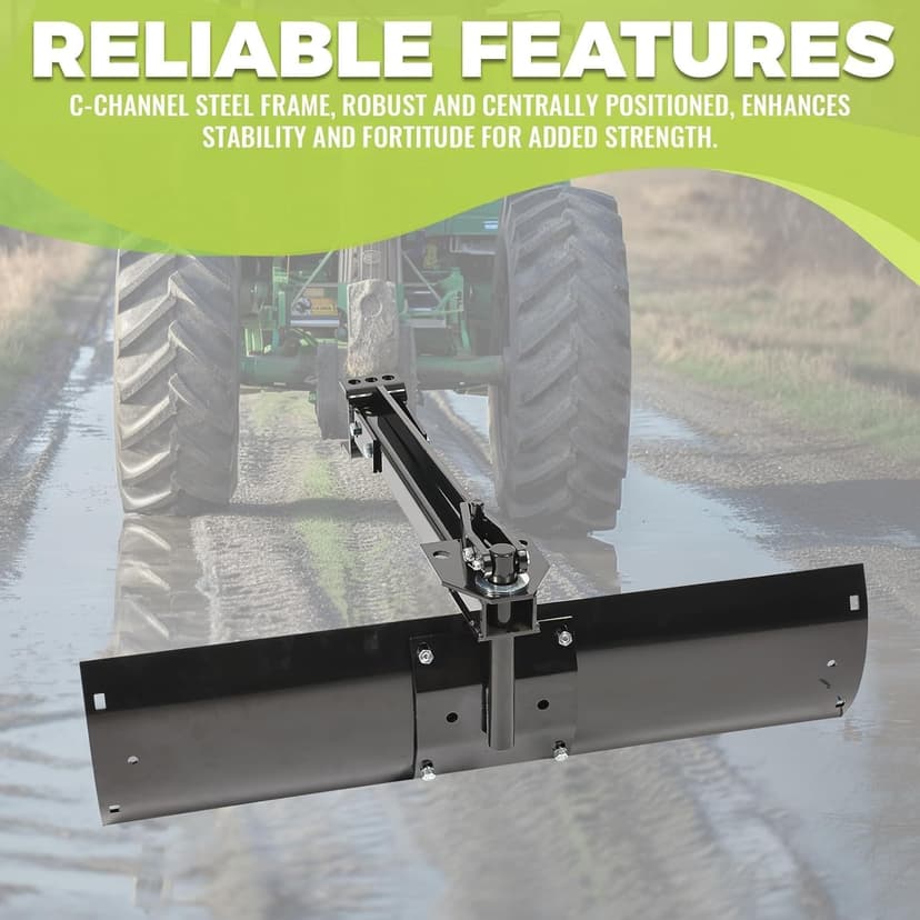 KUAFU 39.75" 3 Point Sleeve Hitch Rear Blade Compatible with ATV UTV Garden Tractors Lawn Mower Tractor Attachments Behind Rear Sleeve Hitch Tow Blade