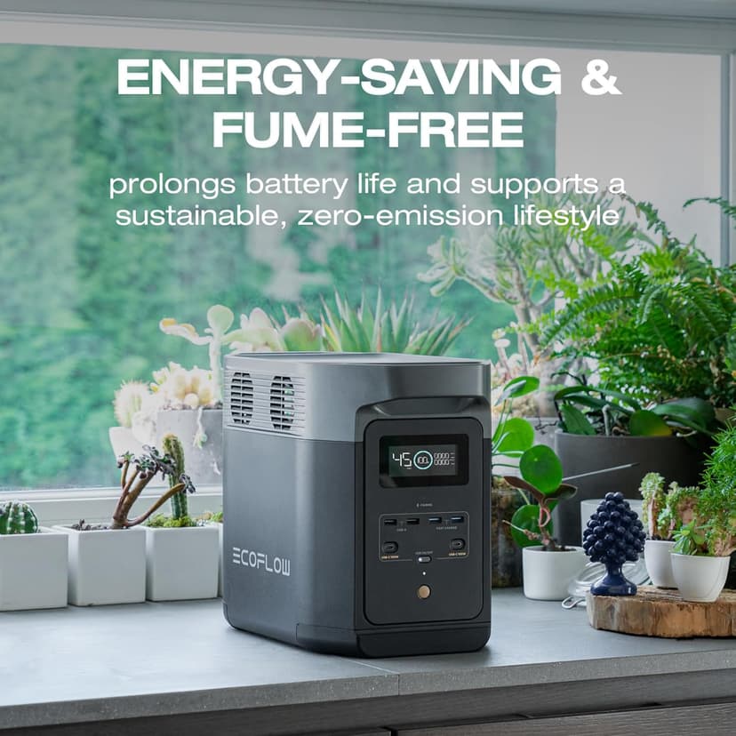 EF ECOFLOW Solar Generator DELTA2 with 220W Solar Panel, LFP(LiFePO4) Battery, Fast Charging, Portable Power Station for Home Backup Power, Camping & RVs