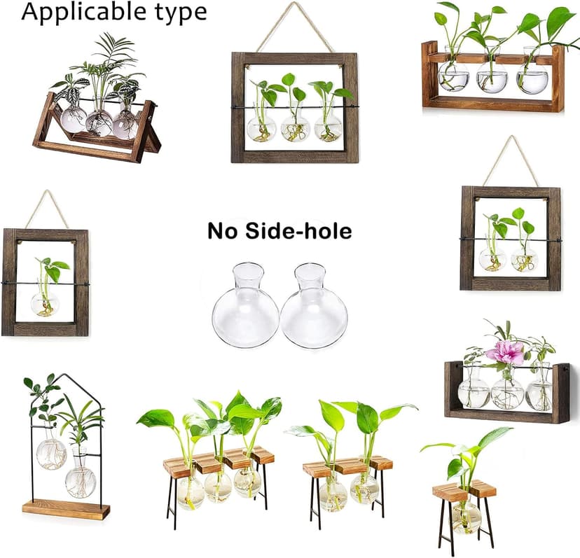 Kingbuy Bulb Forcing Vase Without Side-Hole Plant Propagation Station Air Plant Terrarium for Indoor Hydroponics Water Plants Home Office Decoration Accessories, 2 Pack