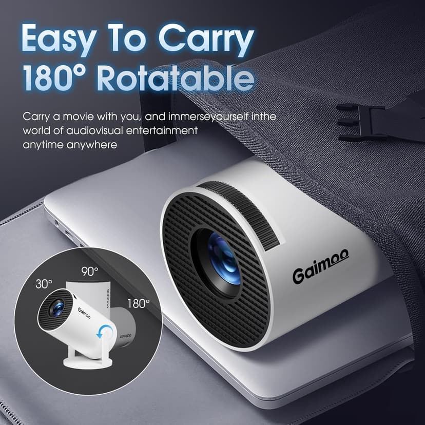 [Built-in App] Mini Projector 2025 Upgraded 1080P FHD 4K Support Projector with Mouse Portable Projector with WiFi and Bluetooth Auto Keystone HDMI/TV Stick/PS5/Laptop, with HDMI Cable & Mouse