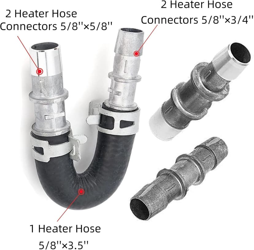 626-001 Upgrade Aluminum Engine Heater Core Bypass Kit with 5/8" 3/4"Hose Fit For Most Common Heater Hoses