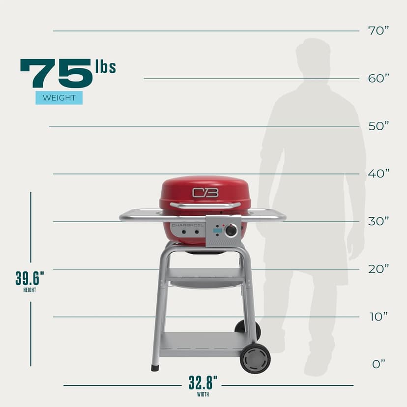 Bistro Pro™ Electric Grill & Griddle + Charcoal Mode, Red - 25302146