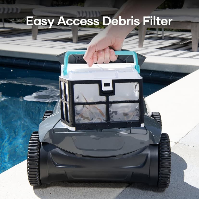 AIPER Cordless Robotic Pool Cleaner, WavePath Navigation, Wall-Climbing, Quad-Motor, 150 mins Runtime for Inground Pools up to 1,600 sq.ft, Seagull Pro ZT6002