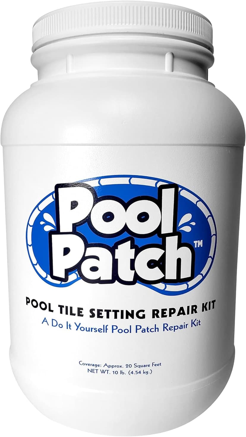 Pool Patch Pool Tile Thinset Adhesive Repair Kit 10 lb - Easy to Mix and Apply Thinset Formula - Perfect to Glue Pool Tile - Quick-Drying, Extra Strong Bond - (coverage: approx. 20 sq. ft)