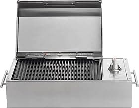 KENYON B70200 City Grill, Portable Grill, Stainless Steel, Single Burner, Knob Control, Faceted Lid, UL Approved For Use Indoors And Outdoors, Flame-Free, 120V