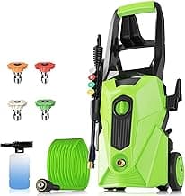 2025 New 4800PSI Electric Pressure Washer, Power Washer with 33FT Resistant Extension Hose and 4 Nozzles, Compatible with Extended Undercarriage Cleaners, Professional Powerwashers for Home/Car(Green)