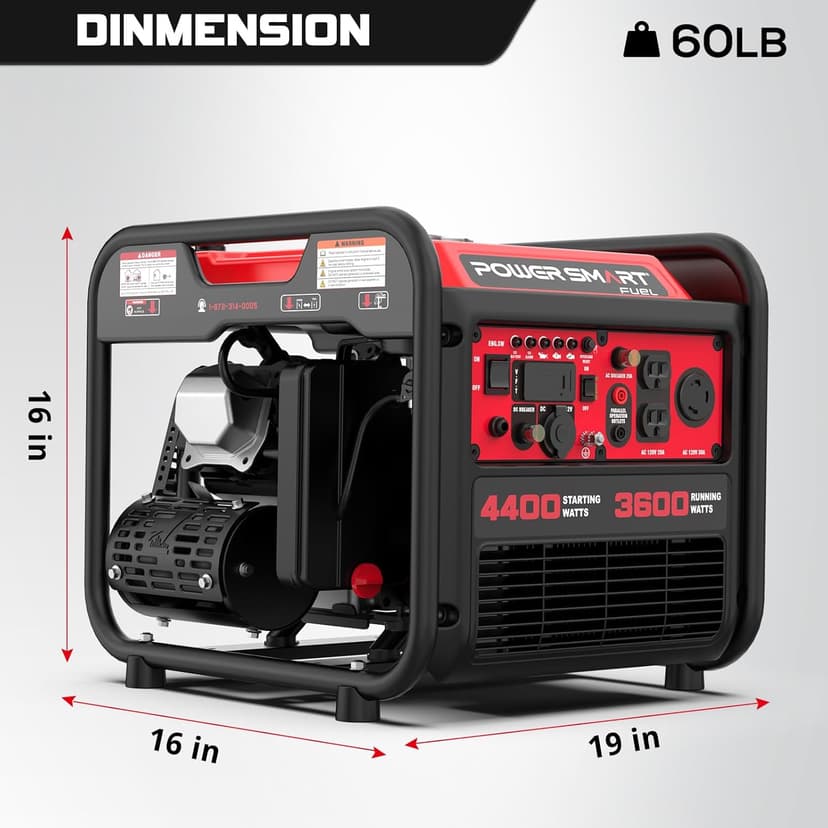 PowerSmart 4400-Watt Portable Generator with Inverter Technology, CO Sensor, RV Ready, DL5040C