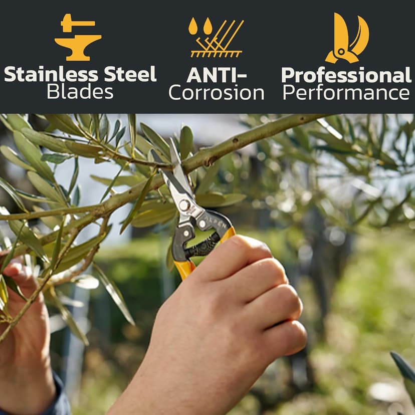 Alpen Rigi 300 Garden Snips – Japanese Stainless Steel Blades, Ultra-Sharp, Rust-Resistant, Precision Cutting for Herbs, Flowers, and Harvesting, Comfortable & Durable