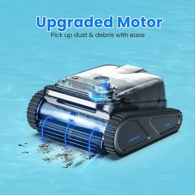 Y50S Robotic Pool Cleaner, Cordless Pool Robot Vacuum with Upgraded Motors, 240min Runtime, Wall Climbing & Waterline Cleaning, Intelligent Route Planning, for Inground Pools up to 2000 Sq.ft