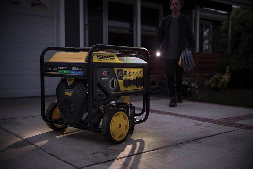 Champion Power Equipment 15,000-Watt Electric Start Tri Fuel Home Backup Portable Generator with CO Shield