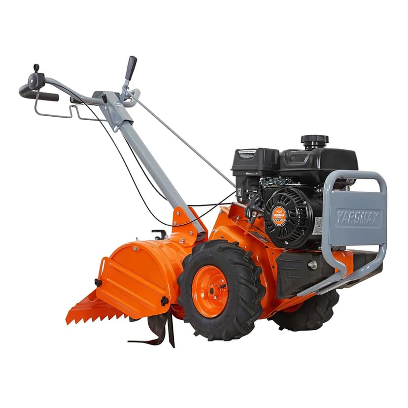 YARDMAX 18 in. 209 cc Gas OHV Engine Rear Tine Tiller with Dual Rotating Tilling