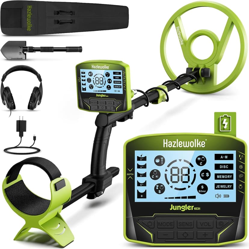 Metal Detector for Adults, Rechargeable Battery for 20H Typical Use, 5 Professional Mode with Higher Accuracy 10” Waterproof Coil for Gold Detecting